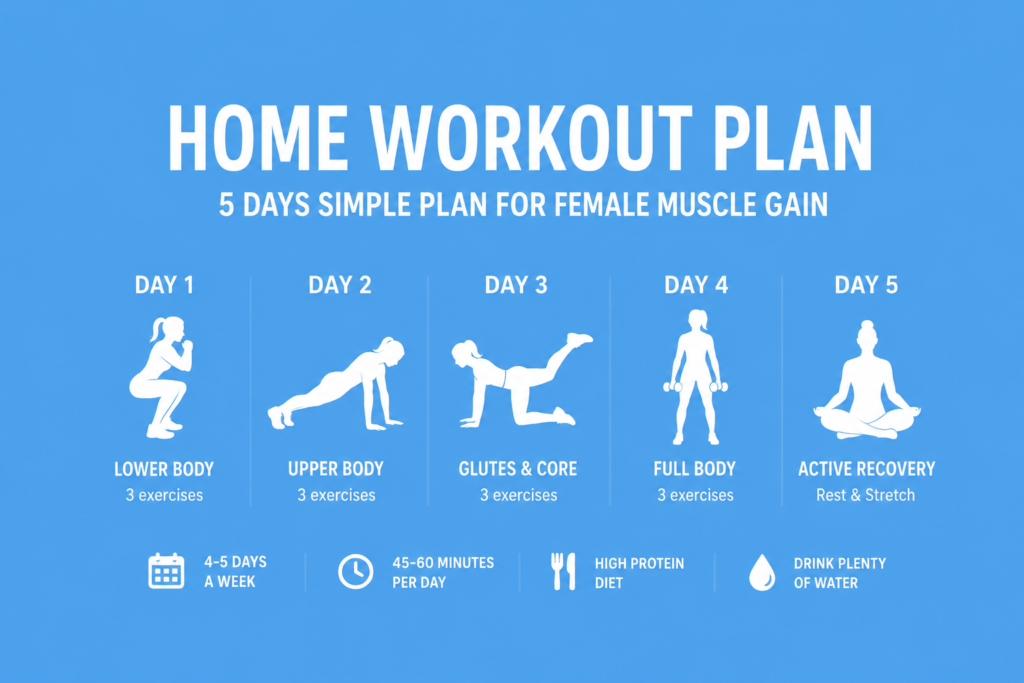 Best Home Workout Plan for Female Muscle Gain