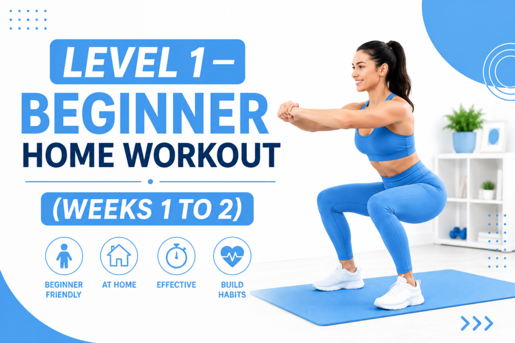 Level 1 — Beginner Home Workout (Weeks 1 to 2)