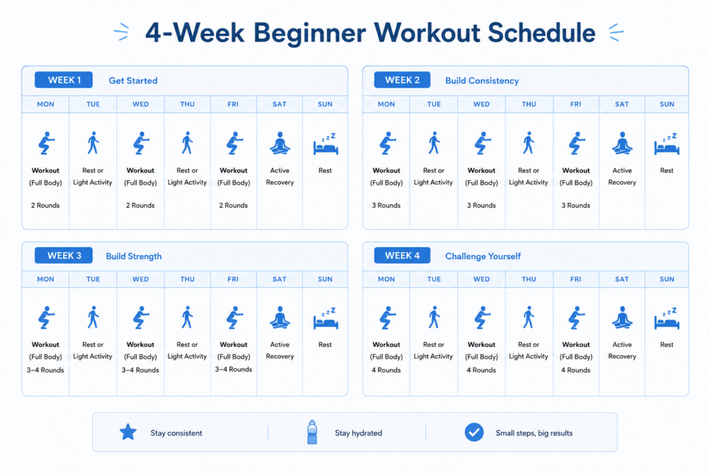 Your 4-Week Beginner Workout Schedule