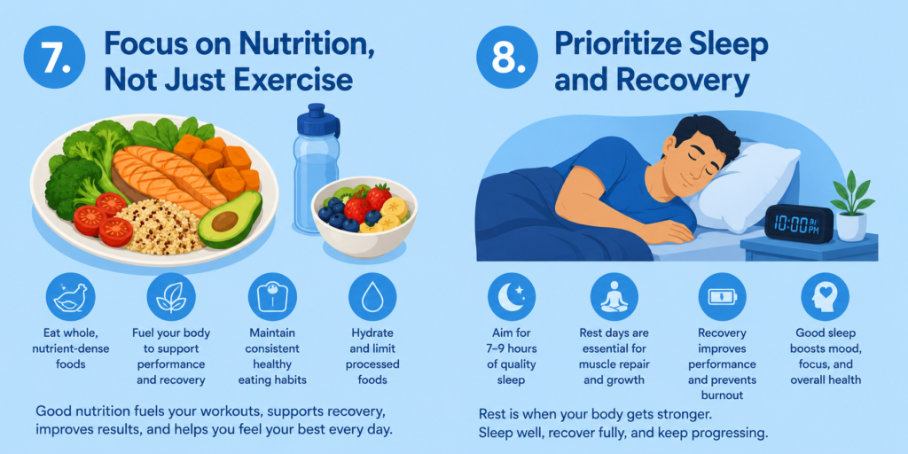 Stay Hydrated Throughout the Day 
Prioritize Sleep and Recovery