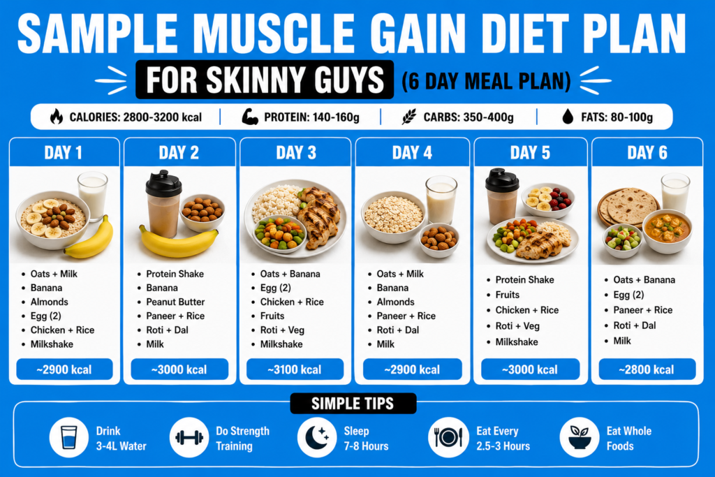Sample Muscle Gain Diet Plan for Skinny Guys (Daily Meal Plan) 