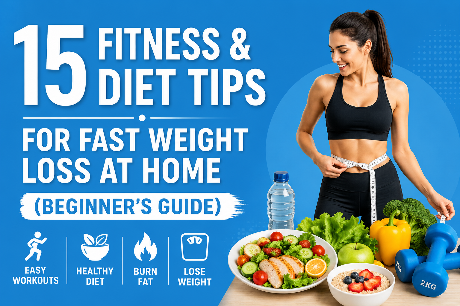 15 Fitness and Diet Tips for Fast Weight Loss at Home (Beginner's Guide)"