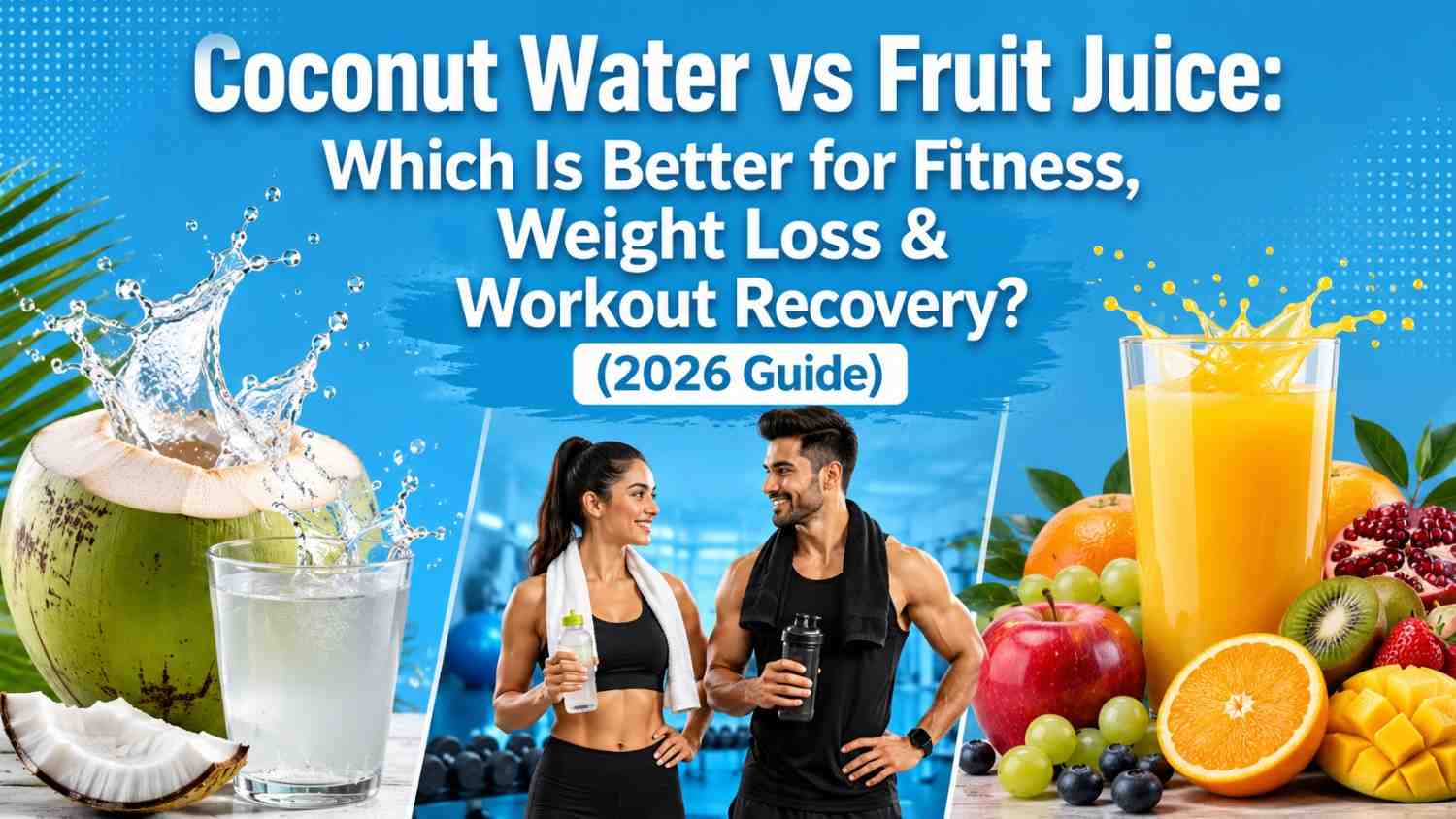 Coconut water vs fruit juice for fitness.